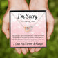 Interlocking Hearts Necklace, Gift to Wife, Girlfriend, Soulmate - Apology I'm Sorry Gift