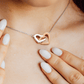 Interlocking Hearts Necklace, Gift to Granddaughter from Grandma - lion pink hearts - Valentine, Birthday, Graduation, Christmas, I Love You