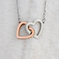 Interlocking Hearts Necklace (Yellow and White Gold Finish), Gift to Mum - Dear Mum Blue