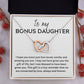 Interlocking Hearts Gift to Bonus Daughter, Step Daughter, Daughter in Law - Connected by Love - Christmas, Birthday, Graduation