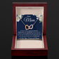 Interlocking Hearts Necklace (Yellow and White Gold Finish), Gift to Mum - Dear Mum Blue