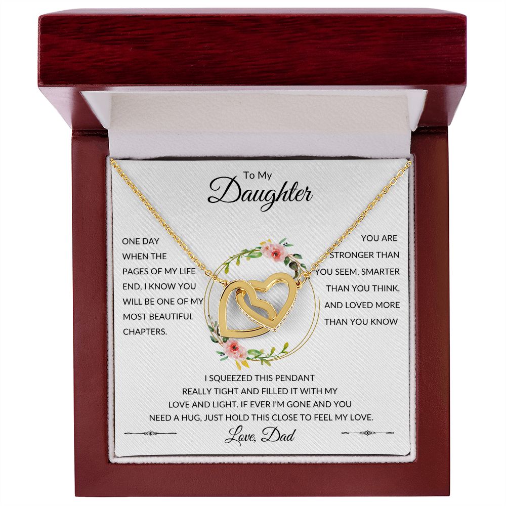 Interlocking Heart Necklace, GIFT TO DAUGHTER from Dad - Beautiful Chapter