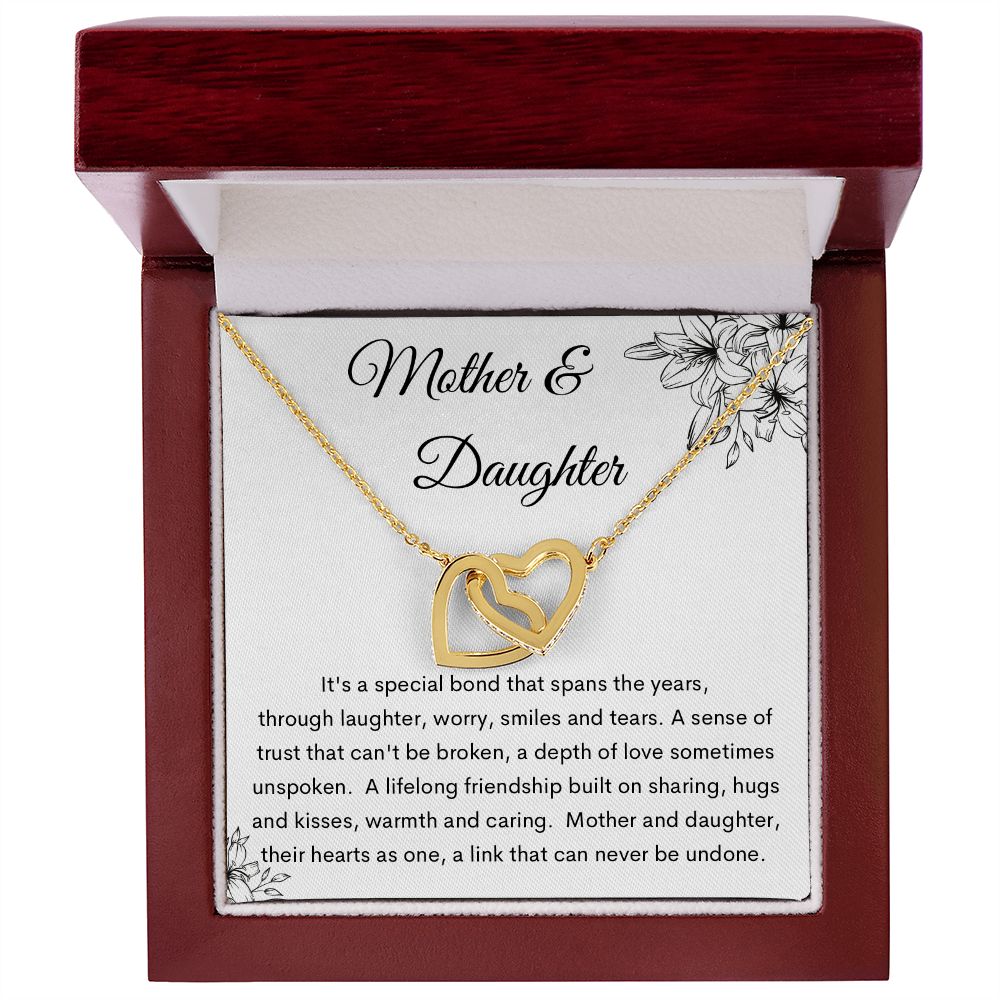 Interlocking Hearts Necklace, Gift to Mom from Daughter | Mother's Day, Birthday, Christmas, Mother Daughter Gift