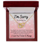 Interlocking Hearts Necklace, Gift to Wife, Girlfriend, Soulmate - Apology I'm Sorry Gift