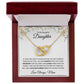 Interlocking Heart Necklace, GIFT TO DAUGHTER from Mom - Beautiful Daughter white flowers
