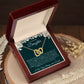Interlocking Hearts Necklace, GIFT TO MY BEAUTIFUL DAUGHTER POEM from Mom Or Dad - Special Bond