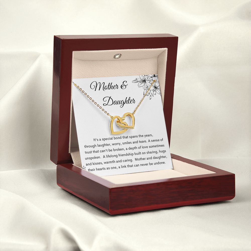 Interlocking Hearts Necklace, Gift to Mom from Daughter | Mother's Day, Birthday, Christmas, Mother Daughter Gift