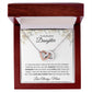 Interlocking Heart Necklace, GIFT TO DAUGHTER from Mom - Beautiful Daughter white flowers