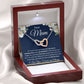 Interlocking Hearts Necklace (Yellow and White Gold Finish), Gift to Mum - Dear Mum Blue