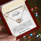 Interlocking Heart Necklace, GIFT TO DAUGHTER from Mom - Beautiful Daughter white flowers