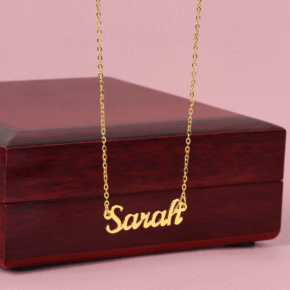 Custom Name Necklace, Gift to Wife - Black - Valentines, Birthday, Anniversary, Christmas