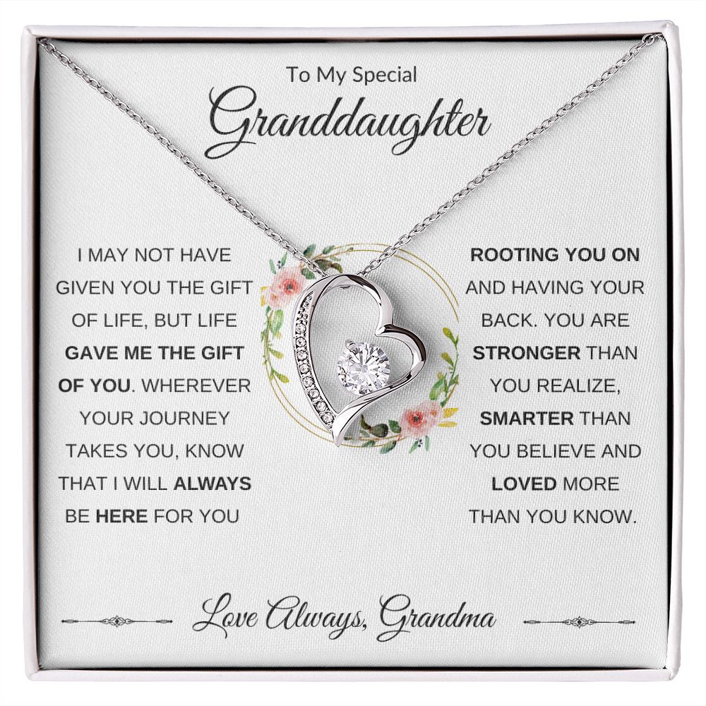 Forever Love Heart Necklace, GIFT TO GRANDDAUGHTER from Grandma - Gift of Life