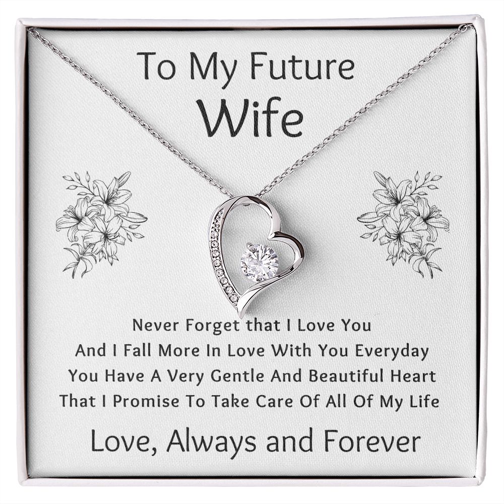 Forever Love Necklace, Gift to Future Wife / Fiancé - white - Valentines, Birthday, Christmas, Wedding