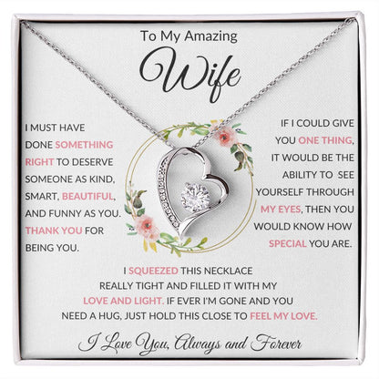 Forever Love Heart Necklace, GIFT TO WIFE - Amazing Wife
