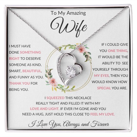 Forever Love Heart Necklace, GIFT TO WIFE - Amazing Wife