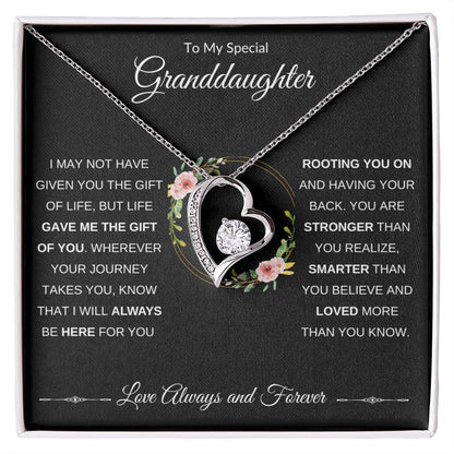 Forever Love Heart Necklace, GIFT TO GRANDDAUGHTER from Grandma or Grandpa - Gift of Life