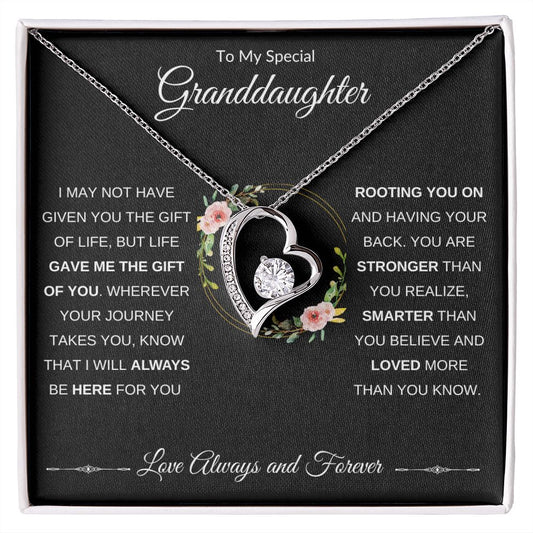 Forever Love Heart Necklace, GIFT TO GRANDDAUGHTER from Grandma or Grandpa - Gift of Life