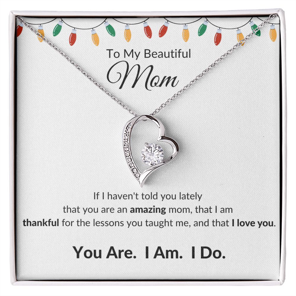 Forever Love Heart Necklace, GIFT FOR MOM - Lights - CHRISTMAS, NEW YEAR, BIRTHDAY
