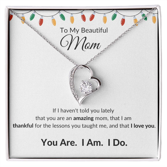 Forever Love Heart Necklace, GIFT FOR MOM - Lights - CHRISTMAS, NEW YEAR, BIRTHDAY