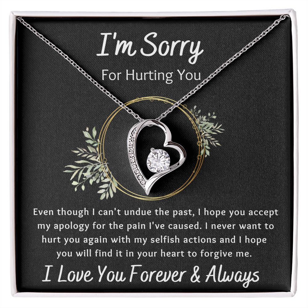 Forever Love Necklace, Apology / I'm Sorry Gift, Black - To Wife, To Girlfriend, To Daughter, To Mom, To Sister, To Ex, To Mistress