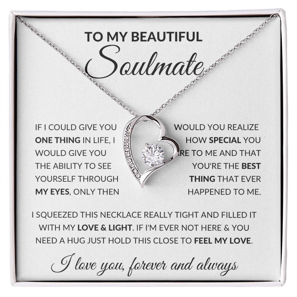 Forever Love Necklace, Gift to Soulmate - Feel my Love - Anniversary, Christmas, Birthday, Valentines Day Gift for Wife or Girlfriend