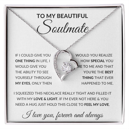 Forever Love Necklace, Gift to Soulmate - Feel my Love - Anniversary, Christmas, Birthday, Valentines Day Gift for Wife or Girlfriend