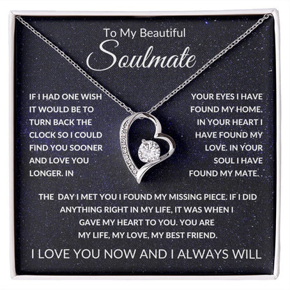 Forever Love Necklace, Gift to Soulmate, Space - Valentines, Birthday, Anniversary, Christmas