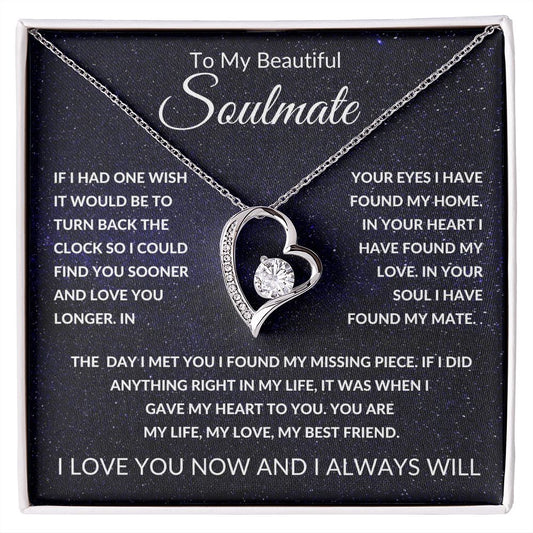 Forever Love Necklace, Gift to Soulmate, Space - Valentines, Birthday, Anniversary, Christmas