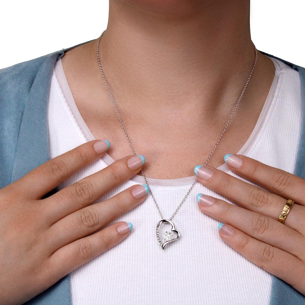 Forever Love Heart Necklace, Gift to Smokin Hot Wife - Black