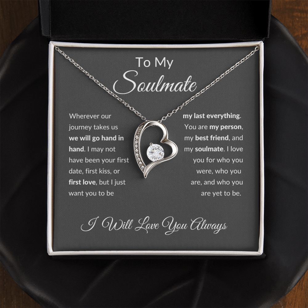 Forever Love Necklace, To Soulmate - Grey Background