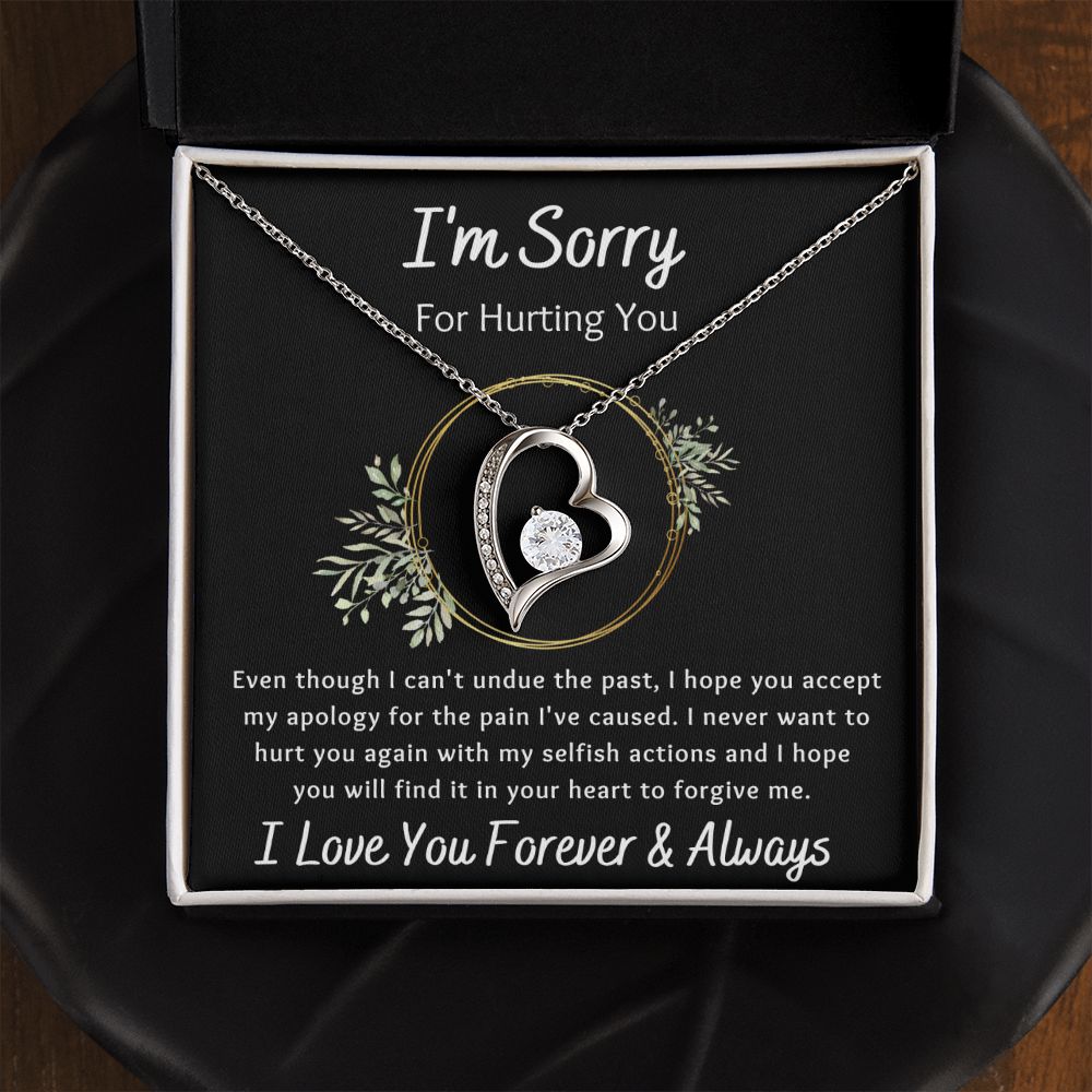 Forever Love Necklace, Apology / I'm Sorry Gift, Black - To Wife, To Girlfriend, To Daughter, To Mom, To Sister, To Ex, To Mistress