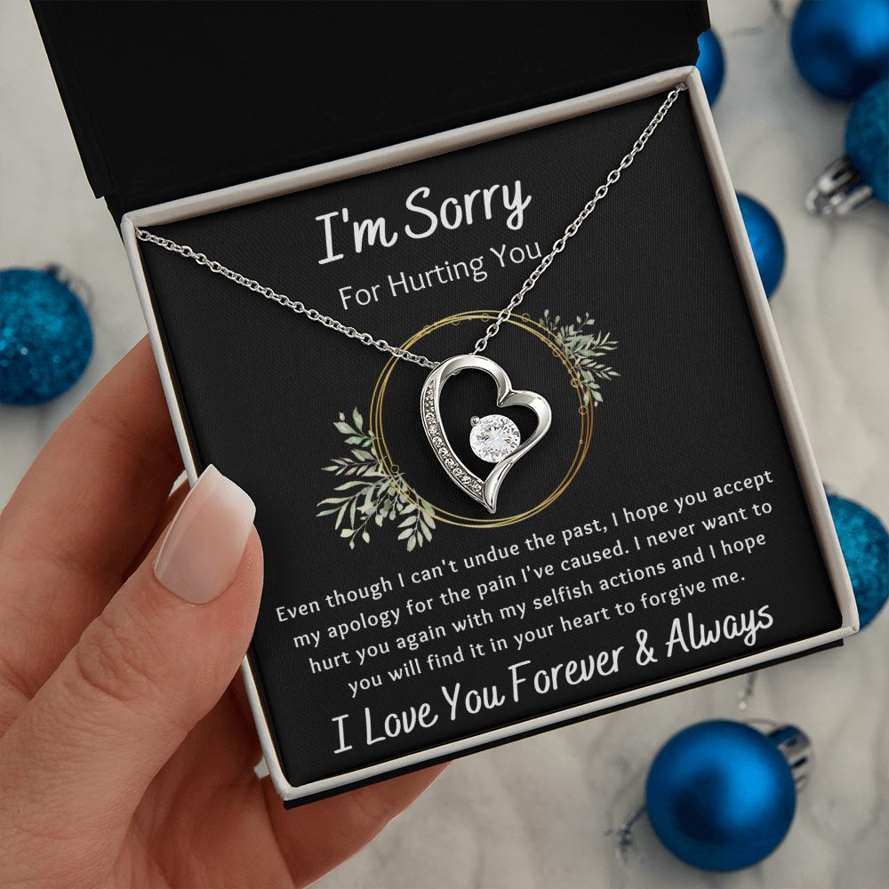 Forever Love Necklace, Apology / I'm Sorry Gift, Black - To Wife, To Girlfriend, To Daughter, To Mom, To Sister, To Ex, To Mistress