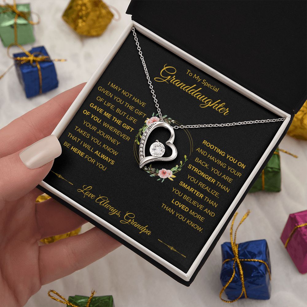 Forever Love Heart Necklace, GIFT TO GRANDDAUGHTER from Grandpa - Gift of Life