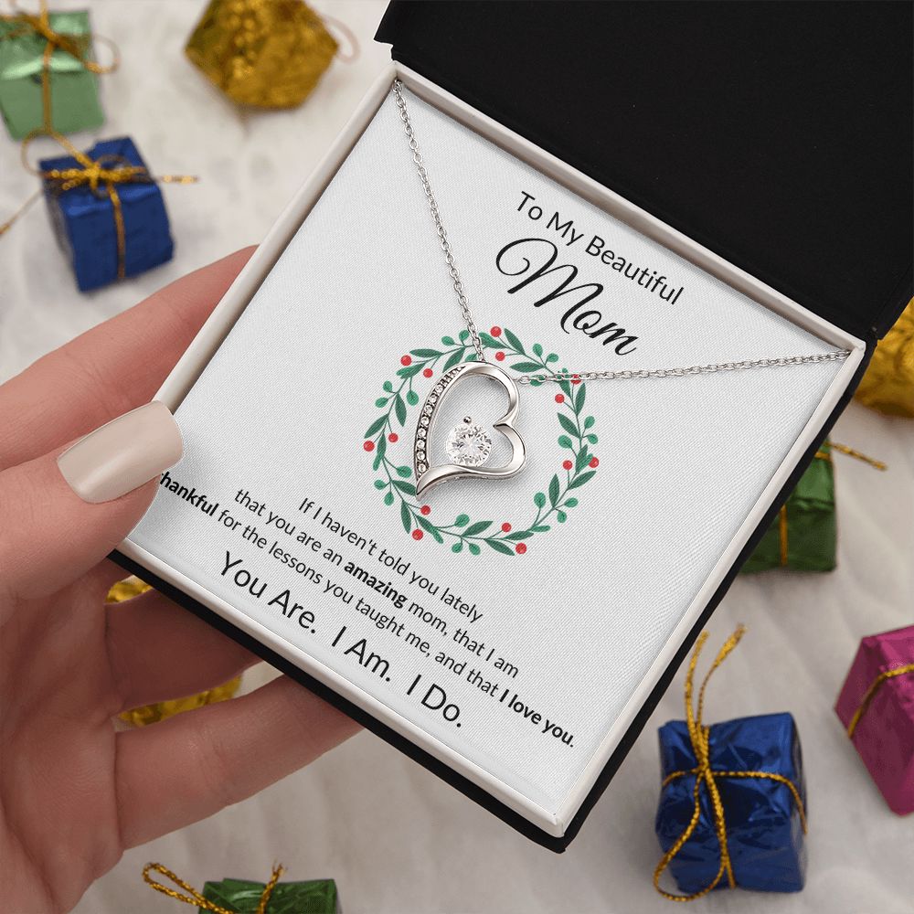 Forever Heart Necklace, GIFT FOR MOM - Wreath