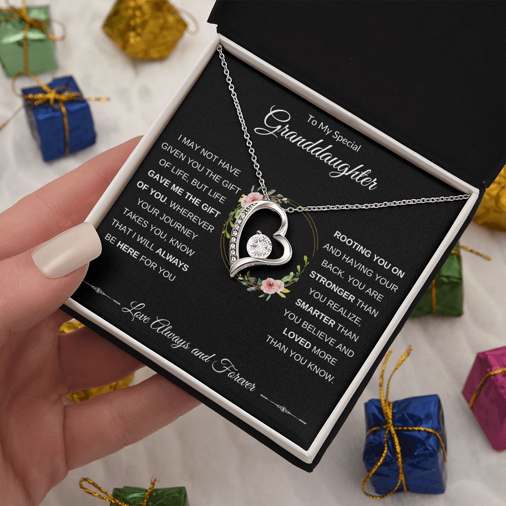 Forever Love Heart Necklace, GIFT TO GRANDDAUGHTER from Grandma or Grandpa - Gift of Life