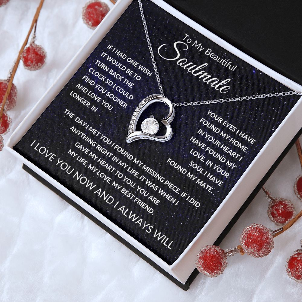 Forever Love Necklace, Gift to Soulmate, Space - Valentines, Birthday, Anniversary, Christmas