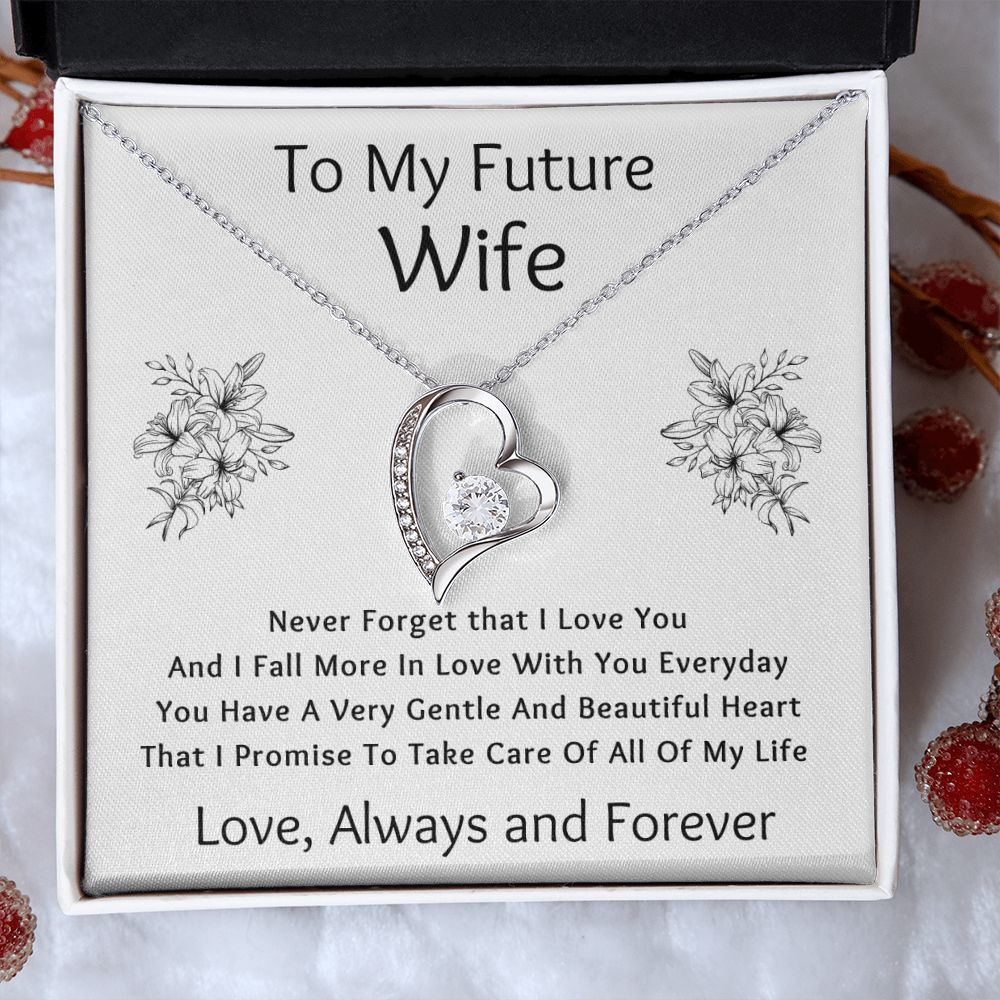Forever Love Necklace, Gift to Future Wife / Fiancé - white - Valentines, Birthday, Christmas, Wedding