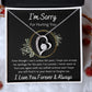 Forever Love Necklace, Apology / I'm Sorry Gift, Black - To Wife, To Girlfriend, To Daughter, To Mom, To Sister, To Ex, To Mistress