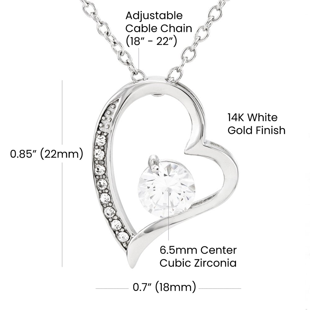 Forever Love Necklace, Gift for Future Wife / Fiancé - Black - Valentines, Birthday, Christmas, Wedding