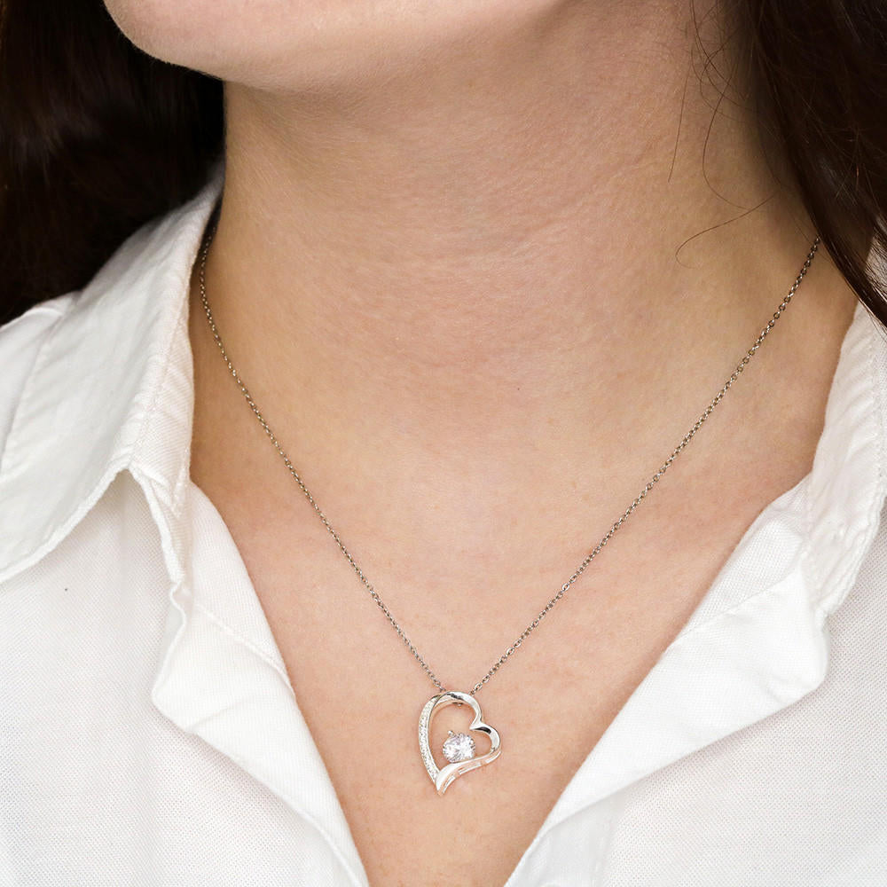 Forever Love Heart Necklace, Gift to Smokin Hot Wife - Black