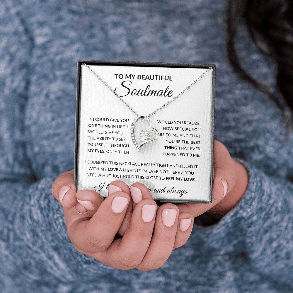 Forever Love Necklace, Gift to Soulmate - Feel my Love - Anniversary, Christmas, Birthday, Valentines Day Gift for Wife or Girlfriend