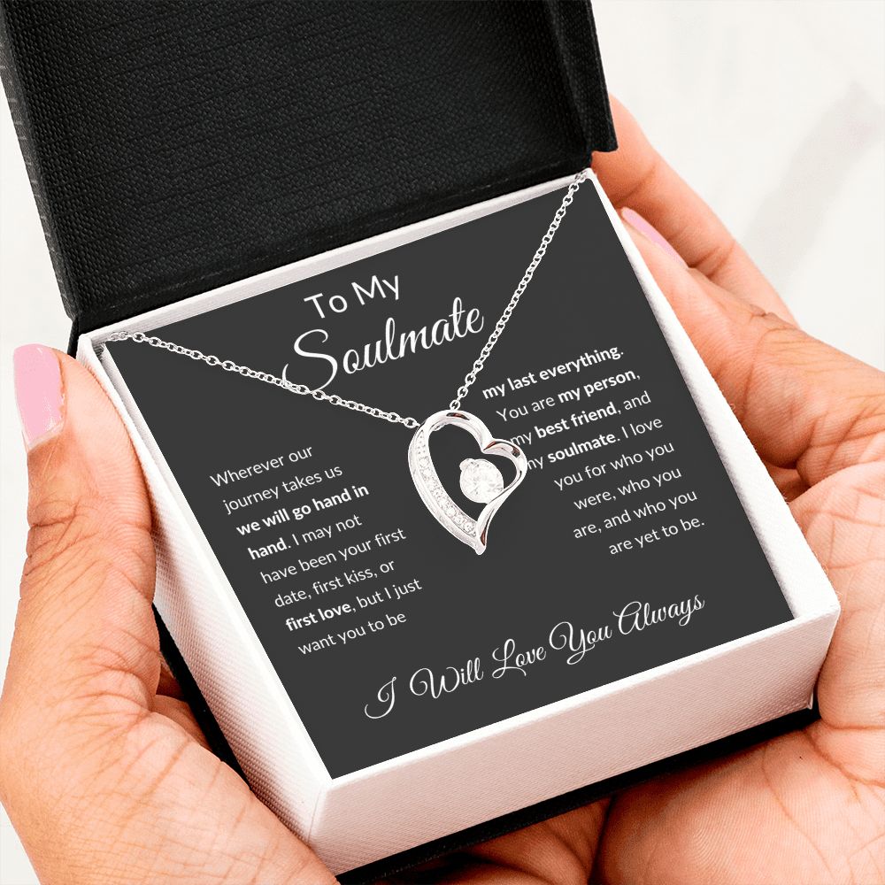 Forever Love Necklace, To Soulmate - Grey Background