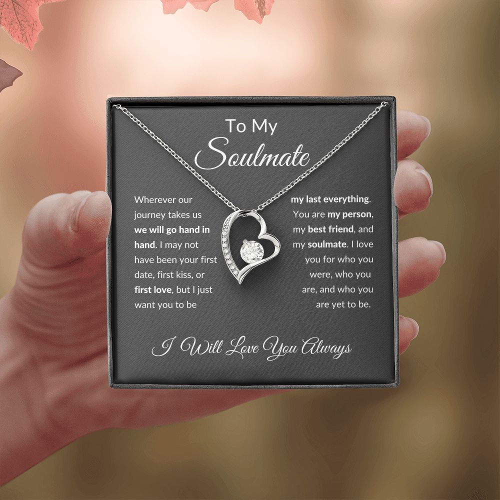 Forever Love Necklace, To Soulmate - Grey Background