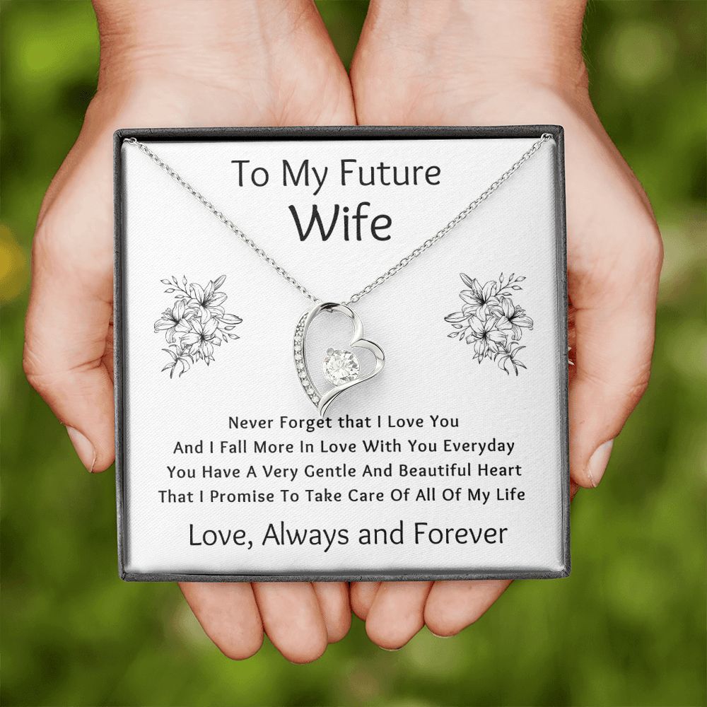 Forever Love Necklace, Gift to Future Wife / Fiancé - white - Valentines, Birthday, Christmas, Wedding