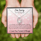 Forever Love Necklace, I'm Sorry Apology Gift for Girlfriend, Wife, Soulmate, Ex, Mom, Sister, Friend - Pink Hearts