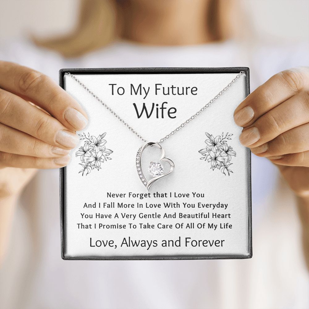 Forever Love Necklace, Gift to Future Wife / Fiancé - white - Valentines, Birthday, Christmas, Wedding