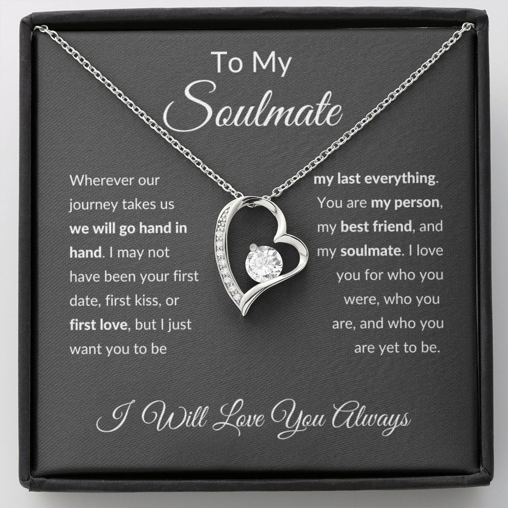 Forever Love Necklace, To Soulmate - Grey Background