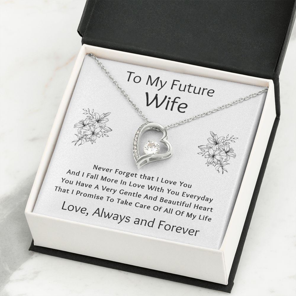 Forever Love Necklace, Gift to Future Wife / Fiancé - white - Valentines, Birthday, Christmas, Wedding