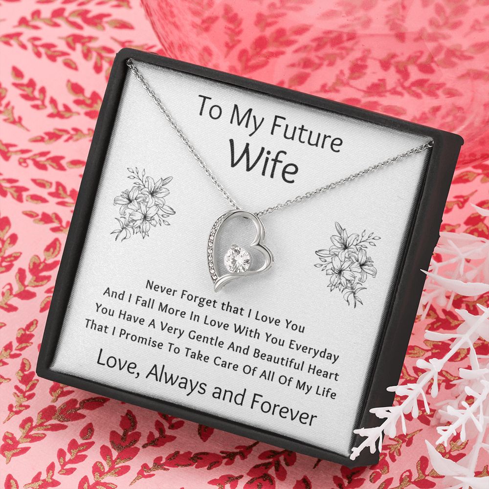 Forever Love Necklace, Gift to Future Wife / Fiancé - white - Valentines, Birthday, Christmas, Wedding