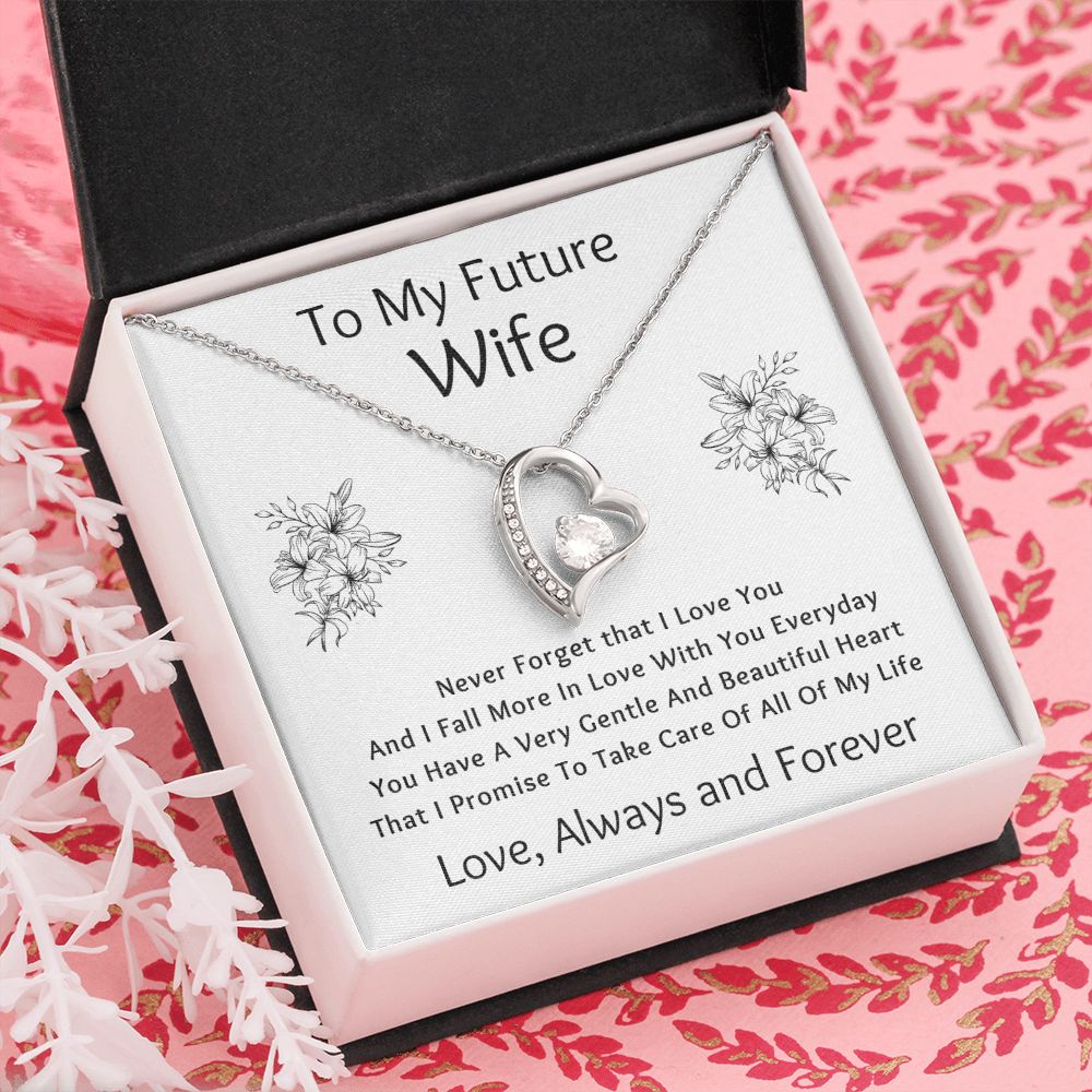 Forever Love Necklace, Gift to Future Wife / Fiancé - white - Valentines, Birthday, Christmas, Wedding